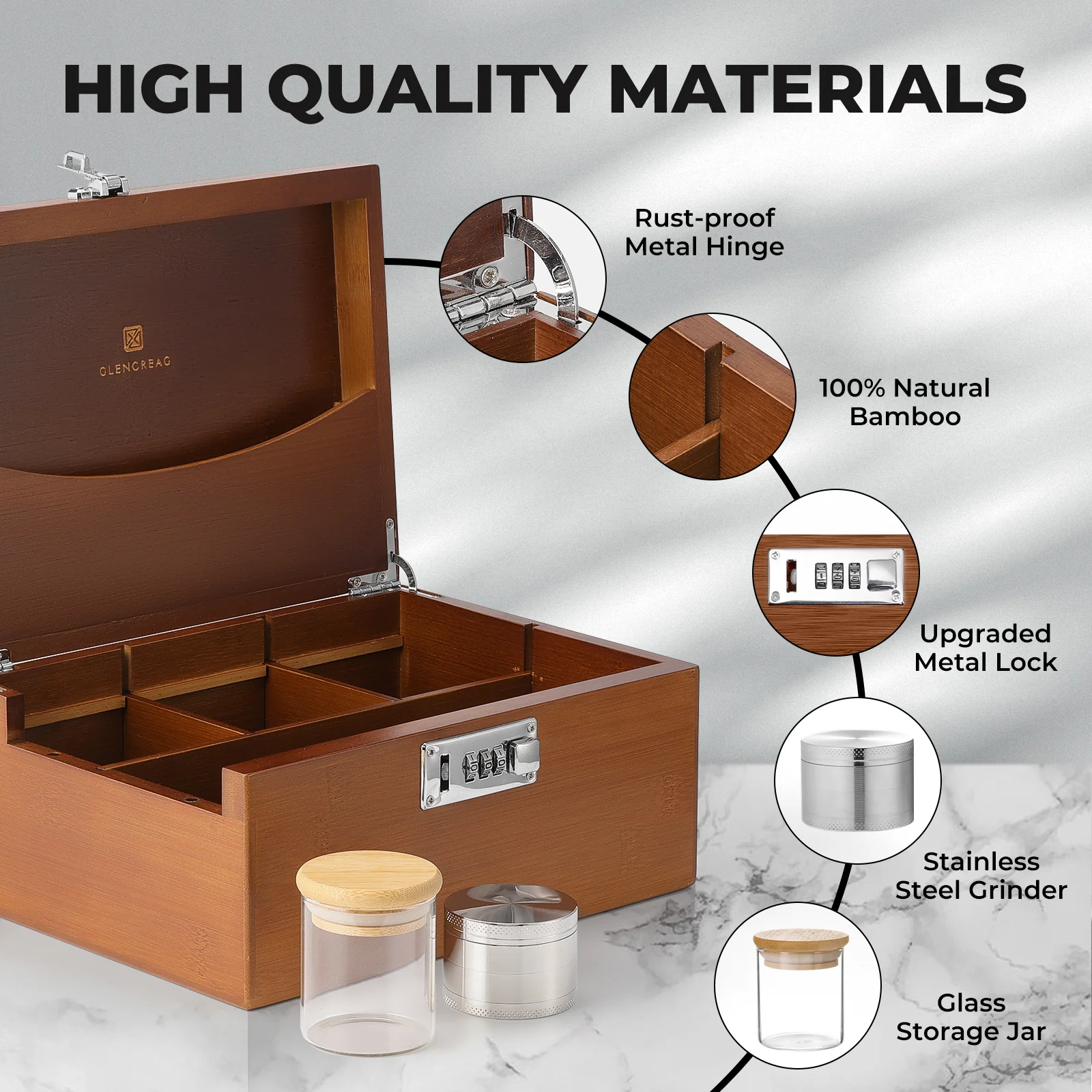 Bamboo Stash Box Set (Tan) - Image 4