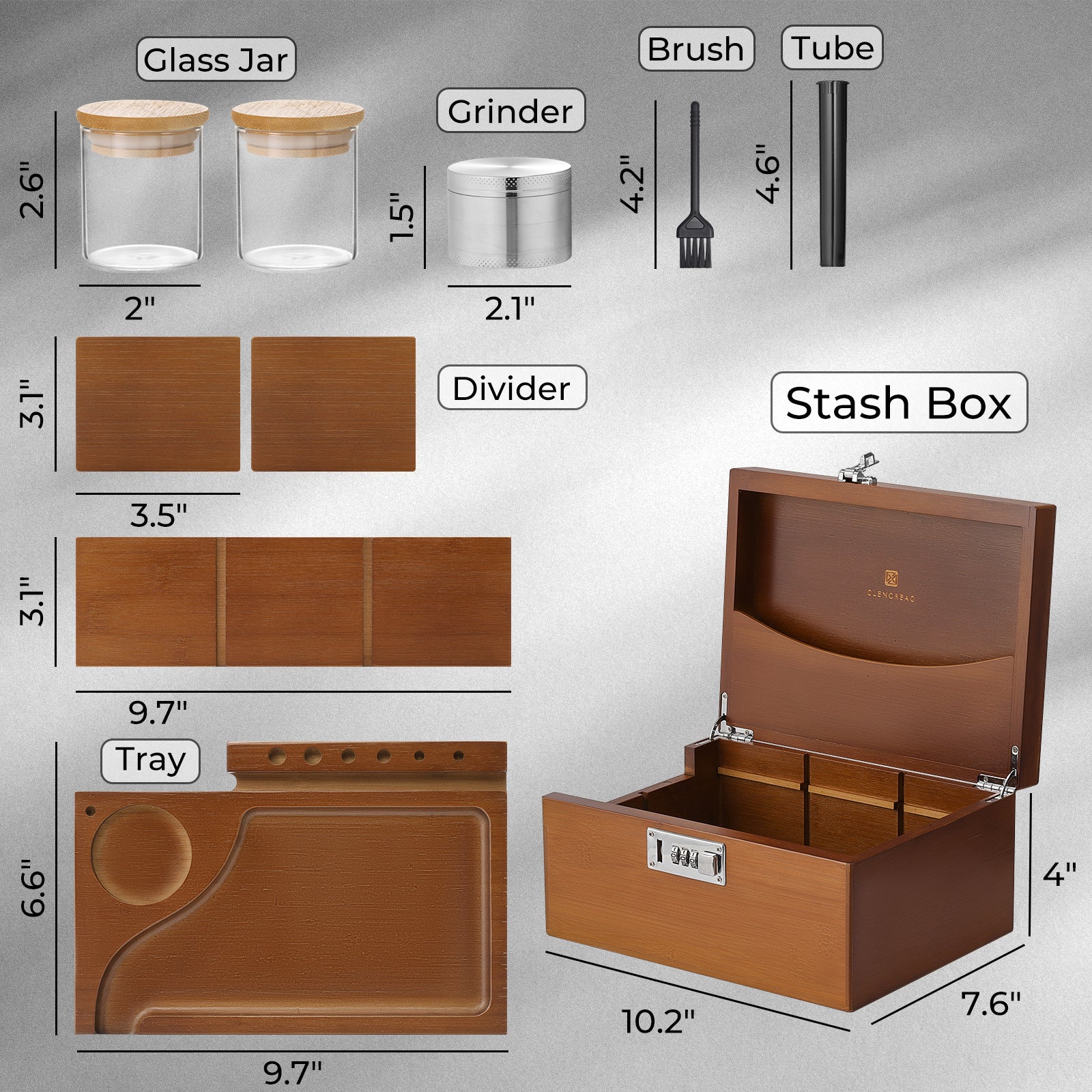 Bamboo Stash Box Set (Tan) - Image 5