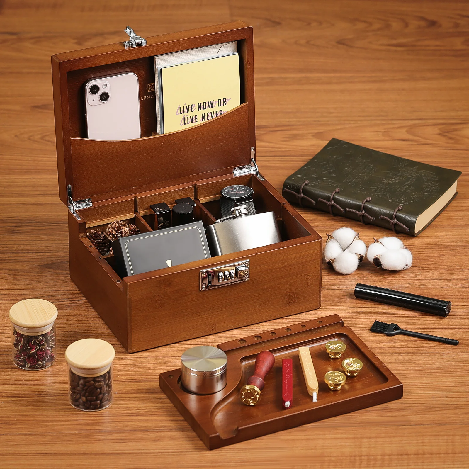 Bamboo Stash Box Set (Tan) - Image 7