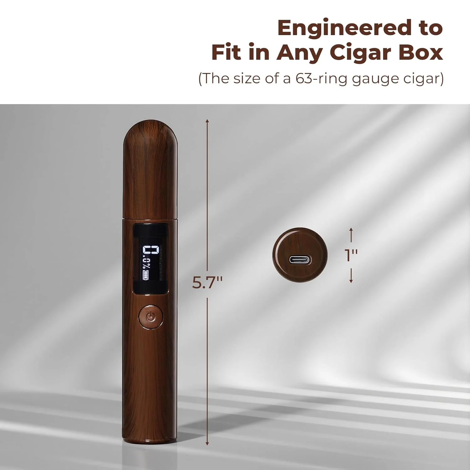 Cigar-Shaped Digital Humidity Tester for Cigars - Image 3