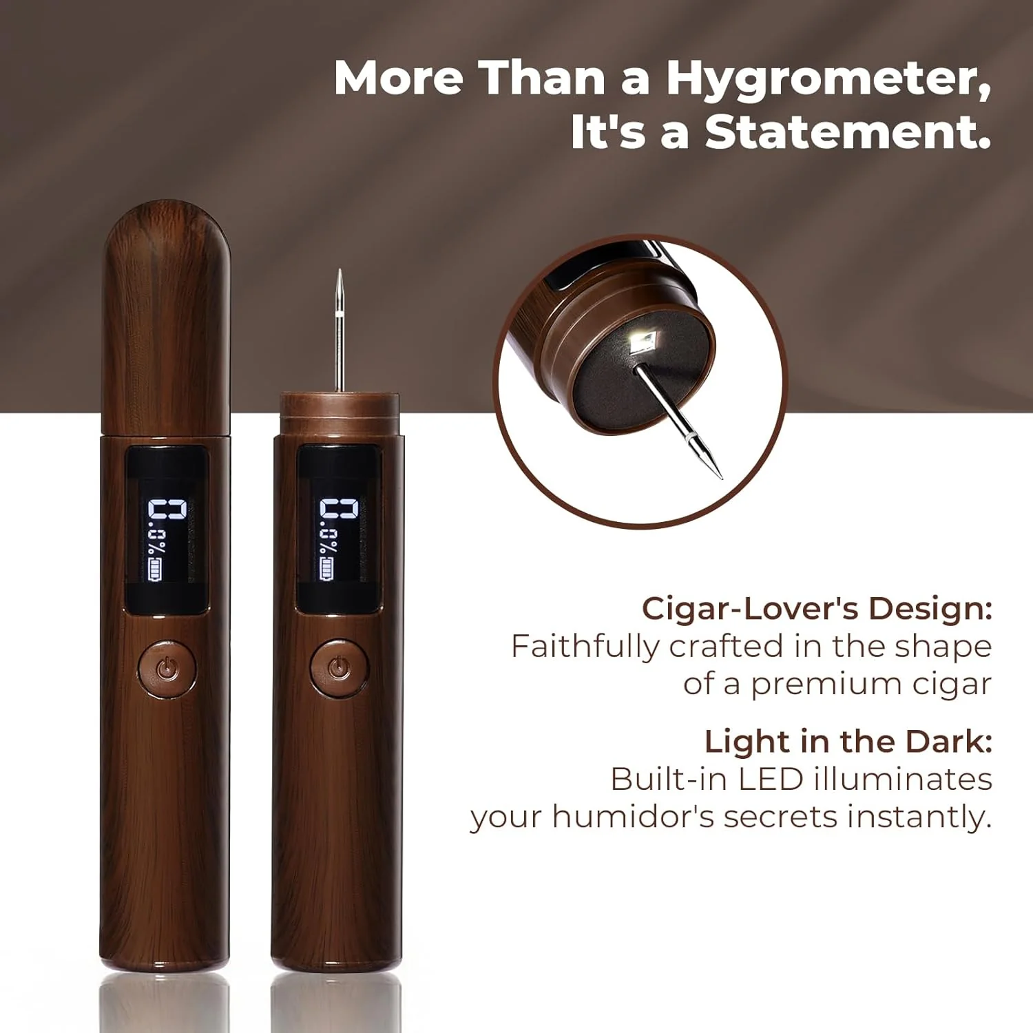Cigar-Shaped Digital Humidity Tester for Cigars - Image 5