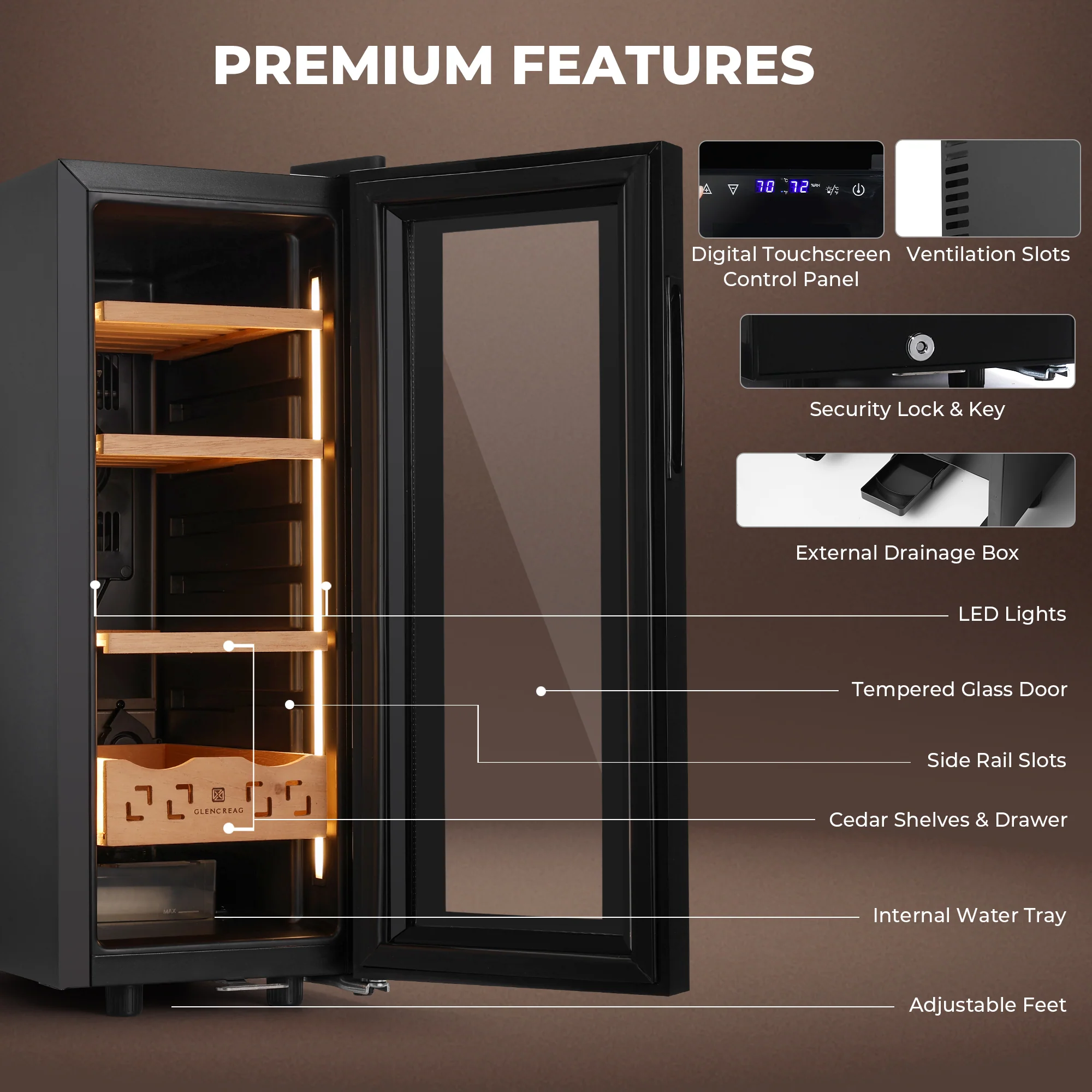 MNC-4041 Electric Humidor Cabinet, 250 Counts - Image 3