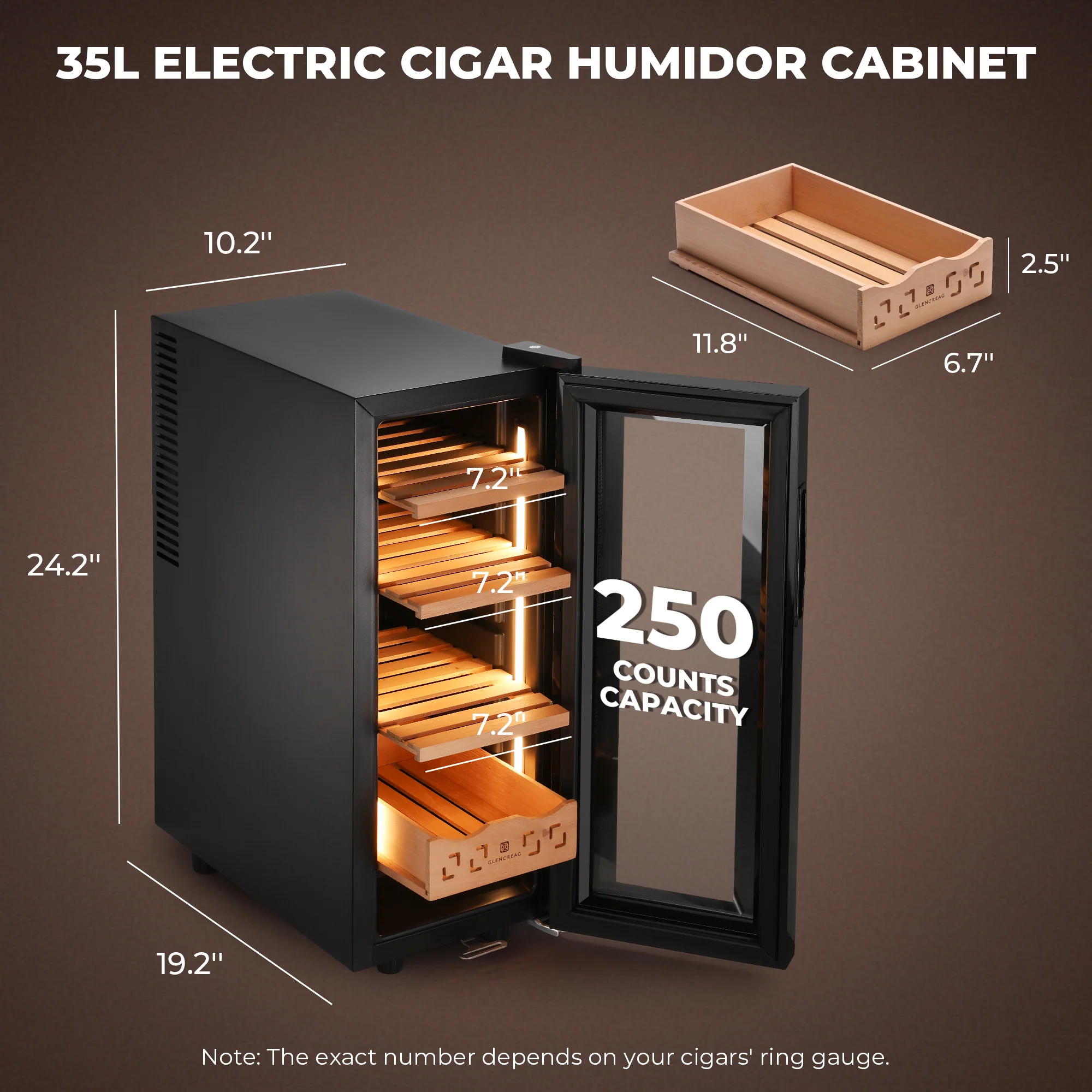 MNC-4041 Electric Humidor Cabinet, 250 Counts - Image 5