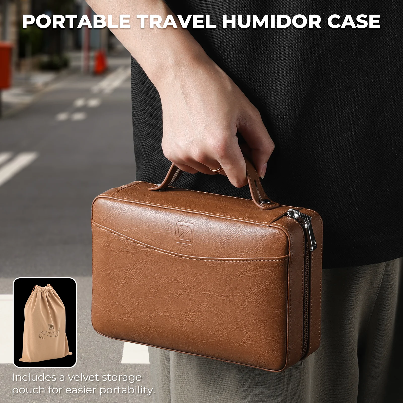 PR-5041 Portable Travel Cigar Humidor Case, 7 Cigars - Image 5