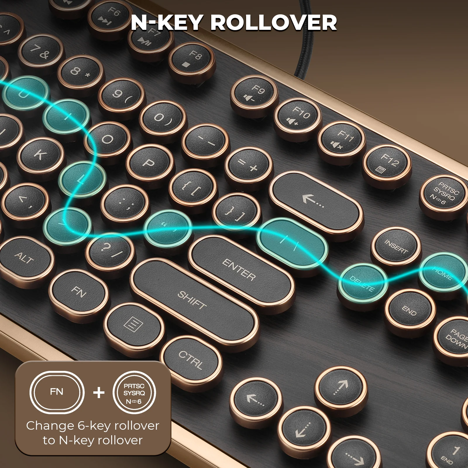 RK104 Wired Retro Mechanical Keyboard - Image 4