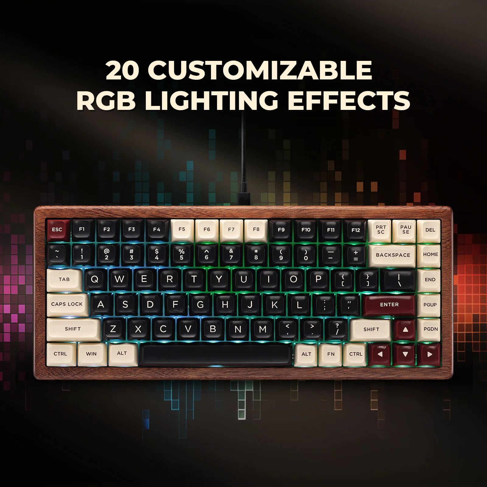 WK84 Wired Wooden Mechanical Keyboard - Image 4